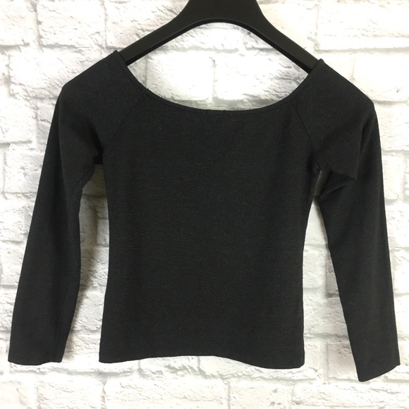 Monrow Revolve Off The Shoulder Gray Top Sz XS - Picture 4 of 7